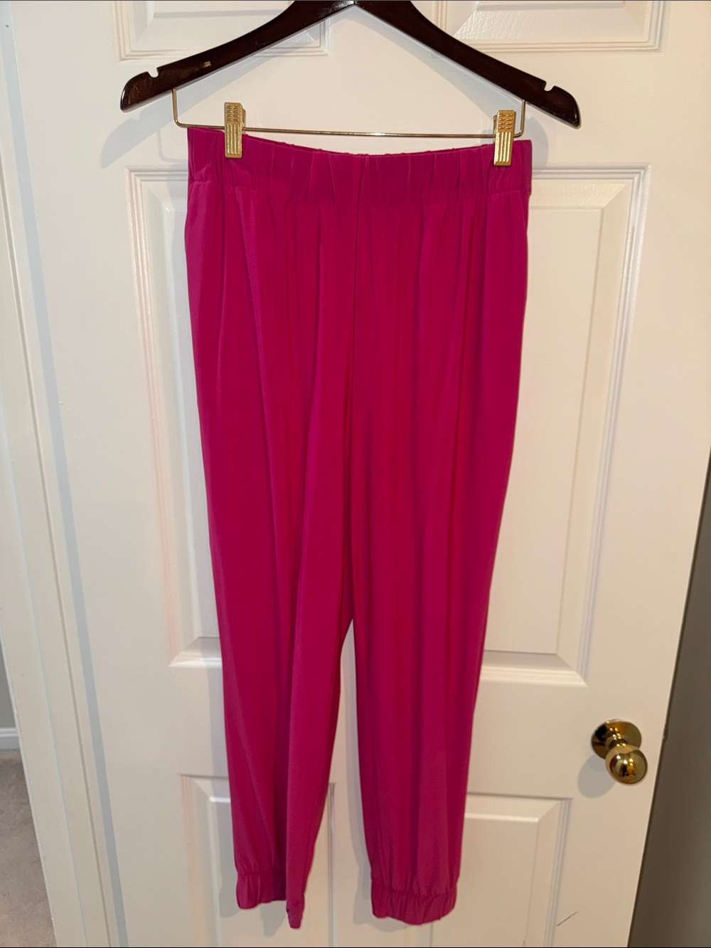 Zara Women's Vibrant Fuchsia Elastic-Waist Jogger Pants